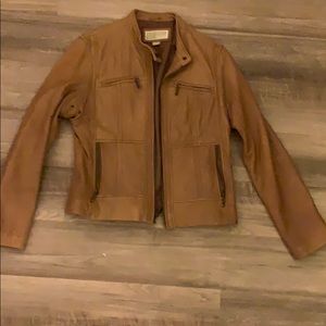 Michael by Michael Kors Brown Leather Jacket